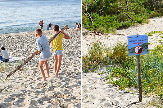 Из-за большого турпотока на Балтийской косе начали разрушаться дюны