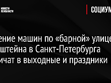 В Петербурге по выходным дням ограничат движение автомобилей на улице Рубинштейна