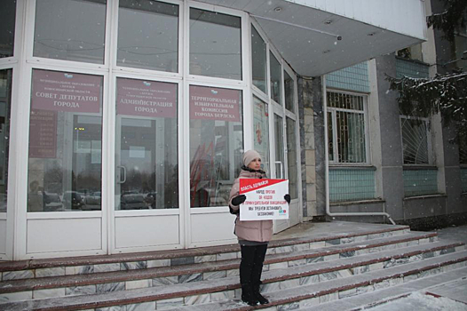 Противники QR-кодов пикетируют здание администрации в Бердске