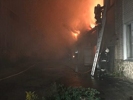 В Малом Думчино огонь уничтожил дом и хозпостройку