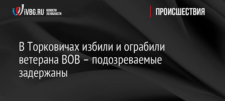 В Торковичах избили и ограбили ветерана ВОВ – подозреваемые задержаны