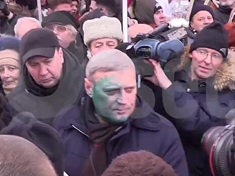 В партии ПАРНАС потребовали наказать облившего Касьянова зелёнкой человека