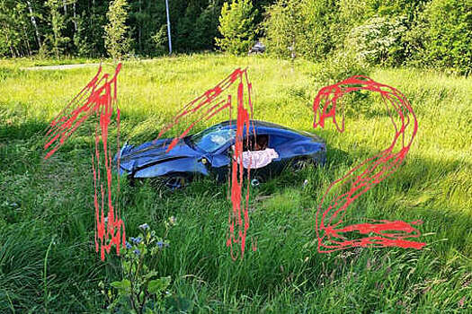 В сети появилось видео с места ДТП с Ferrari в деревне Руднево в Новой Москве