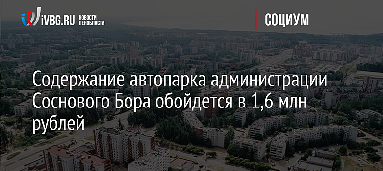 Содержание автопарка администрации Соснового Бора обойдется в 1,6 млн рублей