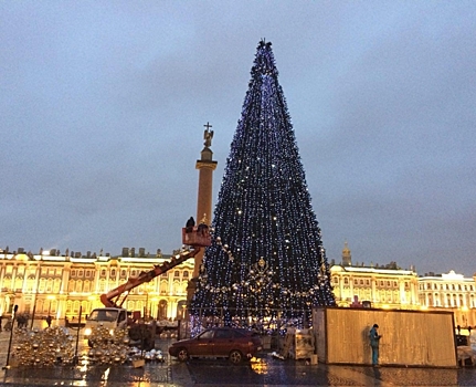 Видео: как украшают главную елку Петербурга