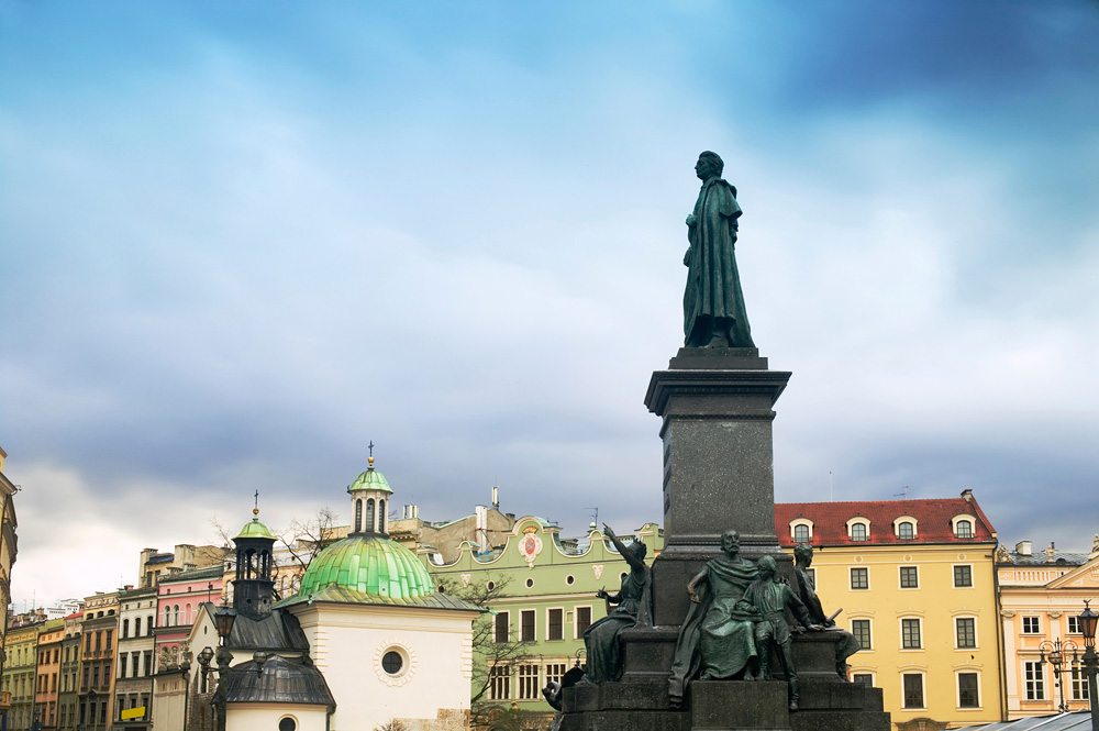 Памятник Адаму Мицкевичу, Краков, Польша, Европа