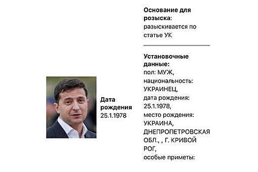 Владимир Зеленский и Петр Порошенко пропали из базы розыска МВД РФ