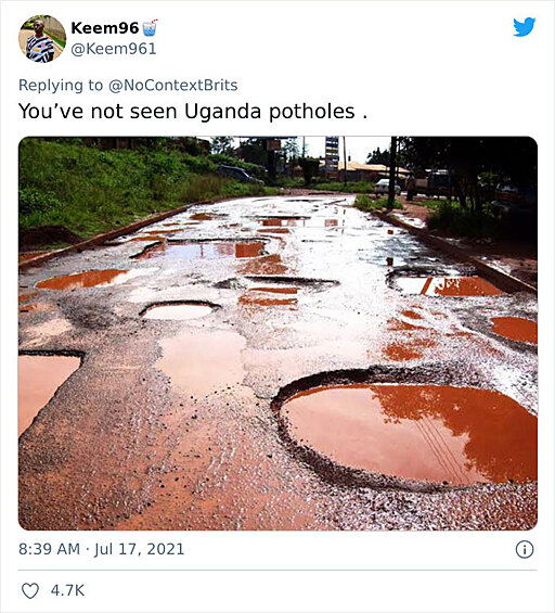 "Да вы просто не видели выбоины на дорогах в Уганде"
