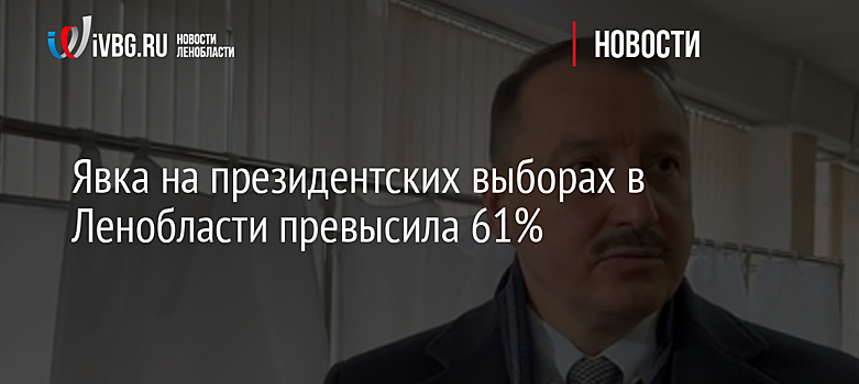 Явка на президентских выборах в Ленобласти превысила 61%
