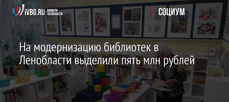 На модернизацию библиотек в Ленобласти выделили пять млн рублей