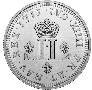 Монета времен Людовика XIV на 50 долларах