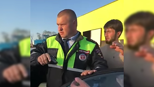 "Сейчас будешь за нами гоняться": в Ставрополье нарушители едва не задавили полицейского. Видео
