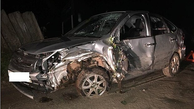 Автоледи на «Гранте» перевернулась на деревенской дороге