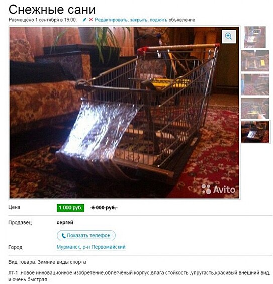 Инновационные сани. Быстрые и не боятся влаги. Еще бы!