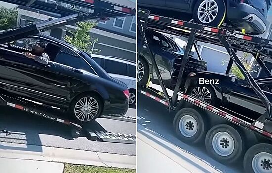 Фейл дня: посмотрите на нелепую попытку загрузить Mercedes-Benz CL на автовоз