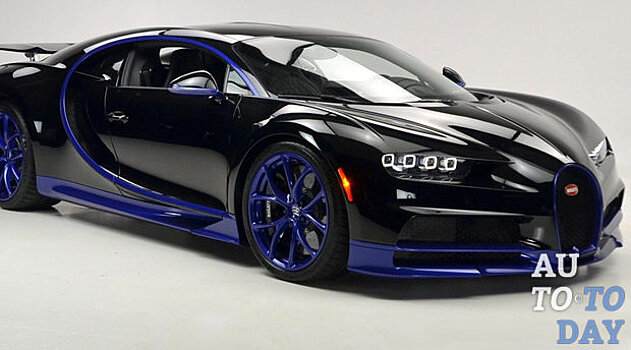 Великолепный черно-синий Bugatti Chiron приехал в США