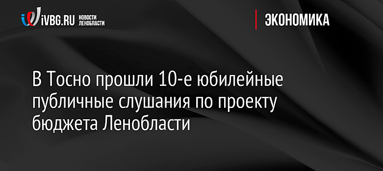 В Тосно прошли 10-е юбилейные публичные слушания по проекту бюджета Ленобласти