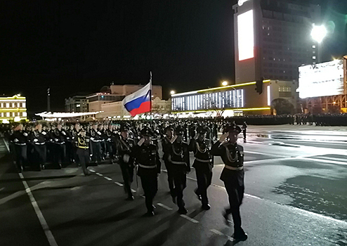 В Ставрополе прошла последняя ночная репетиция военного парада