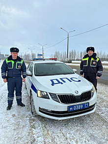 Сотрудники Госавтоинспекции в Тульской области оказали помощь иногородним участникам дорожного движения на зимней трассе