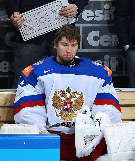 Вратарь сборной России Сергей Бобровский.