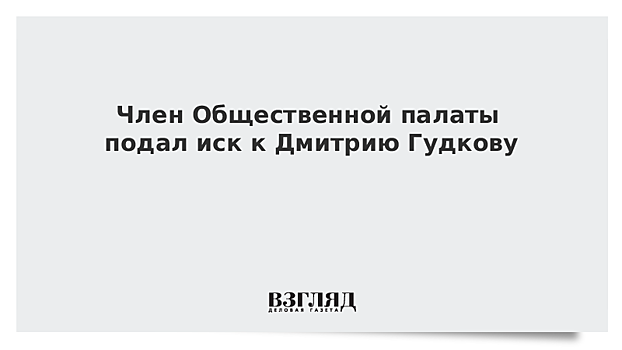 Член Общественной палаты подал иск к Дмитрию Гудкову