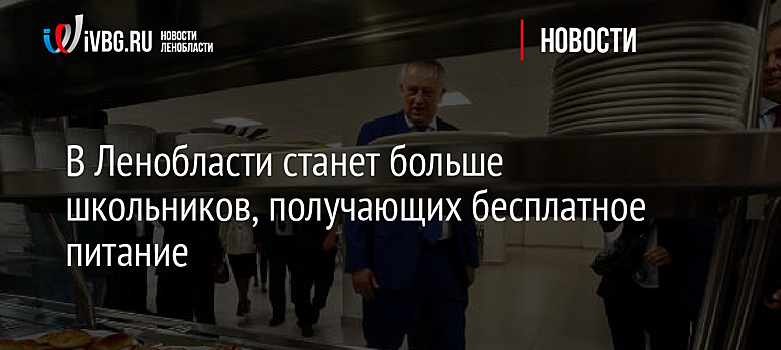 В Ленобласти станет больше школьников, получающих бесплатное питание