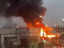 В Москве возле Рижского вокзала начался пожар
