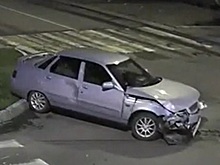 В Анапе «Лада» протаранила иномарку (видео)