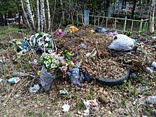 Кладбище челябинского города завалили мусором по самые могилки
