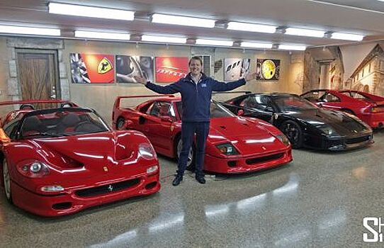 Секретный подземный гараж миллионера, наполненный редкими Ferrari