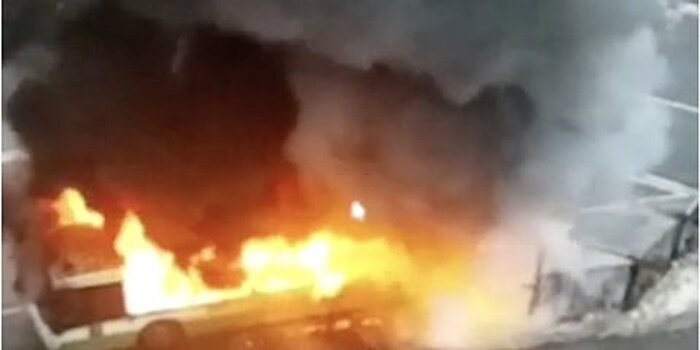 На северо-востоке Москвы сгорел автобус