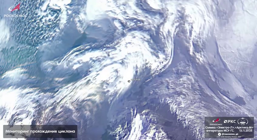 Заснеженную Москву сняли из космоса