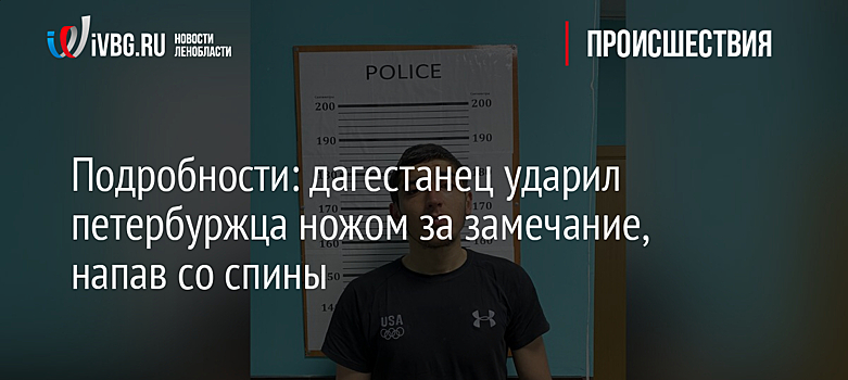Подробности: дагестанец ударил петербуржца ножом за замечание, напав со спины