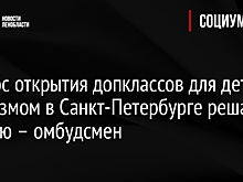 Вопрос открытия допклассов для детей с аутизмом в Санкт-Петербурге решат к апрелю – омбудсмен