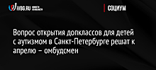 Вопрос открытия допклассов для детей с аутизмом в Санкт-Петербурге решат к апрелю – омбудсмен