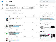 В Twitter нашли пост с предсказанием даты смерти Елизаветы II