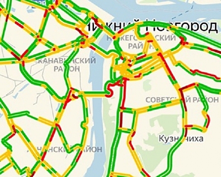 Утренние пробки сковали движение в Нижнем Новгороде