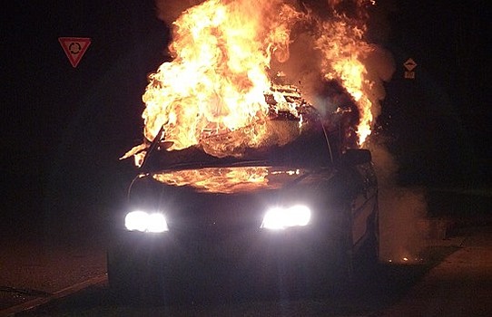 Автомобиль сгорел в пожаре в Москве