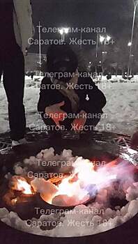 В сети появились фото подростков, забрасывающих снегом Вечный огонь в Саратове