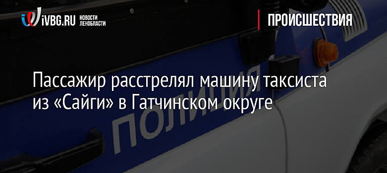 Пассажир расстрелял машину таксиста из «Сайги» в Гатчинском округе