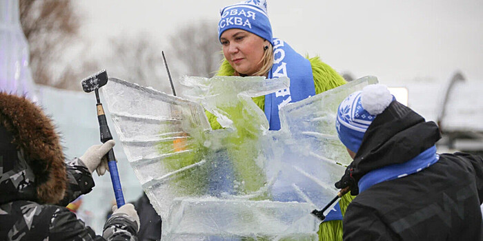 Мастер-класс по ваянию ледяных скульптур провели в московском парке