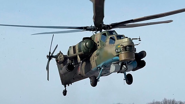 Экипаж Ми-28НМ поразил украинский опорный пункт в зоне спецоперации