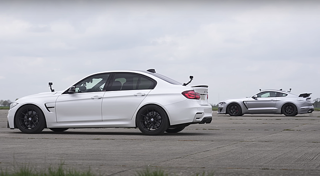 Видео: 950-сильный BMW M3 и 860-сильный Ford Mustang устроили гонку