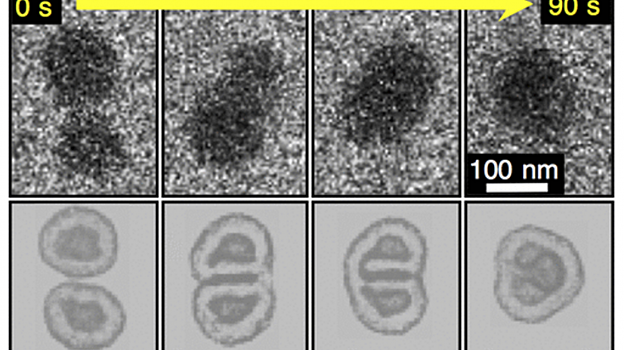 Слияние наночастиц впервые сняли на видео