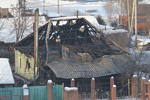 Последствия пожара в Белове попали на камеру