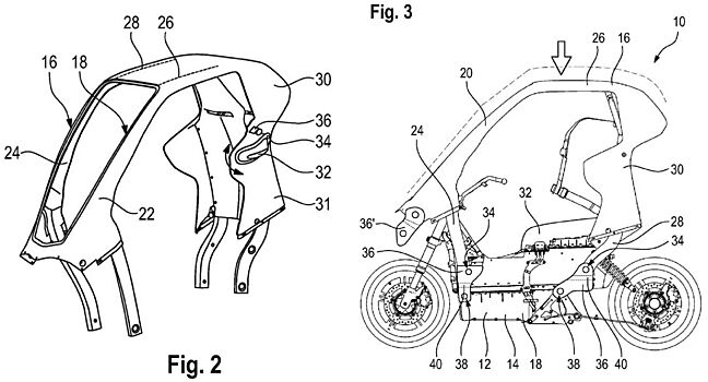 BMW разрабатывает электроскутер с крышей