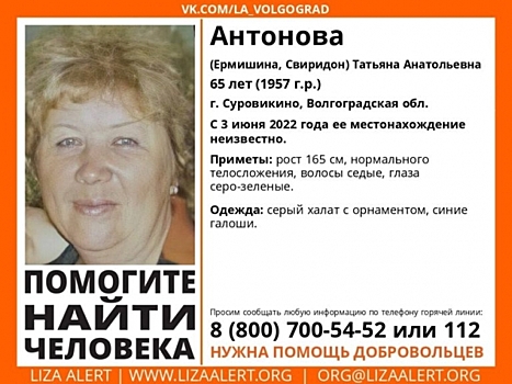 В Волгоградской области неделю ищут пропавшую 65-летнюю женщину