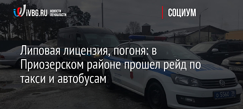 Липовая лицензия, погоня: в Приозерском районе прошел рейд по такси и автобусам