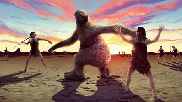 Раскрыта сцена охоты древних людей на гигантских ленивцев