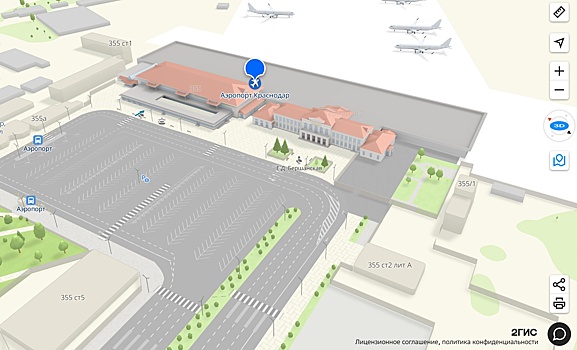 В 2ГИС появилась 3D-модель аэропорта Краснодара с поэтажной картой терминалов